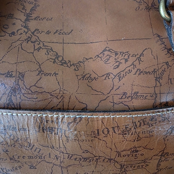 Patricia Nash Benvenuto European Map Tote  100% Full Grain Leather - Picture 5 of 15
